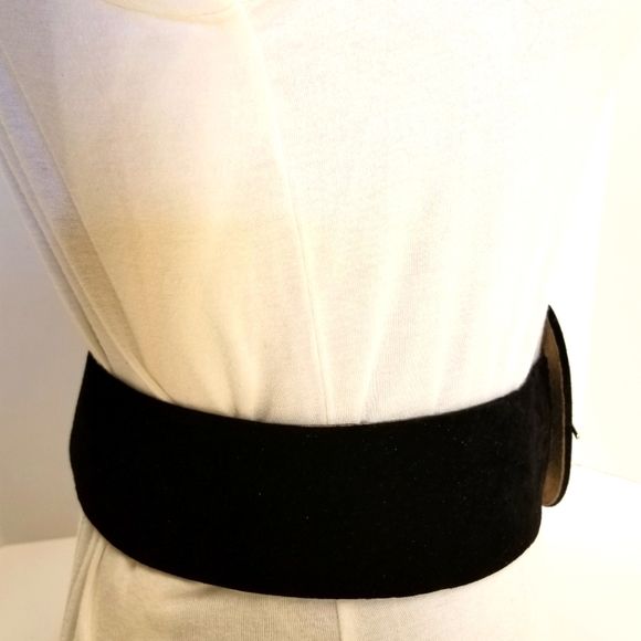🔻REDUCED❣ ✅Accessories by Pearl Black Suede Wide Belt L - Picture 4 of 15